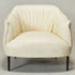 Kadar Leather Barrel Chair-White Modern Leather Chair | Accent Chairs | Kinwell Furniture | Barrel Chairs